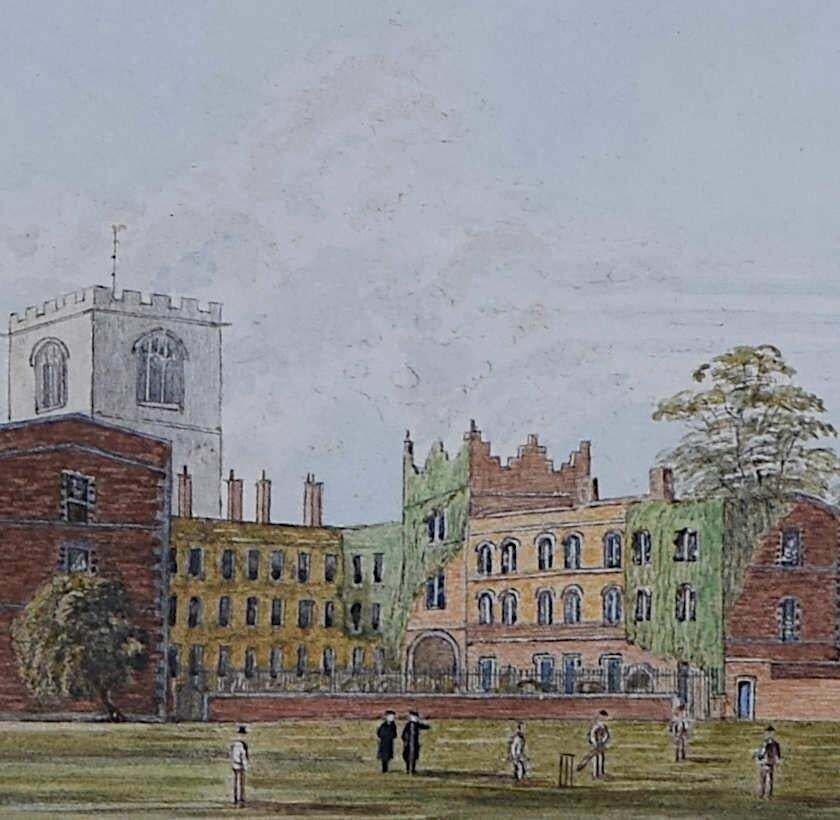 A Cricket Match At Jesus College Cambridge, Watercolour By George Pyne photo furniture