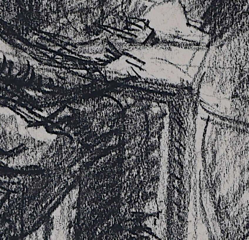 Hubert Finney, Soldiers Waiting, Charcoal By Hubert Finney photo 2031.0