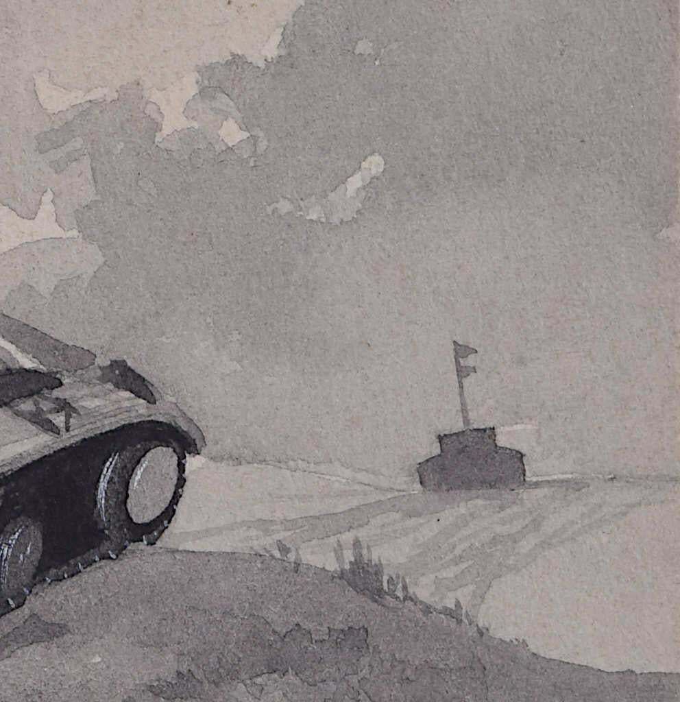 Vivian Bewick, Second World War Swillbin Painting, British Valentine Tank II, 1941 photo for sale
