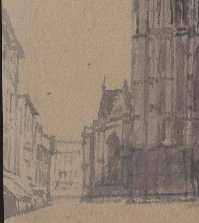 Sir Albert Richardson, Antwerp, Cathedral Of Our Lady, Watercolour By Sir Albert Richardson Pra 1956 photo 701.0