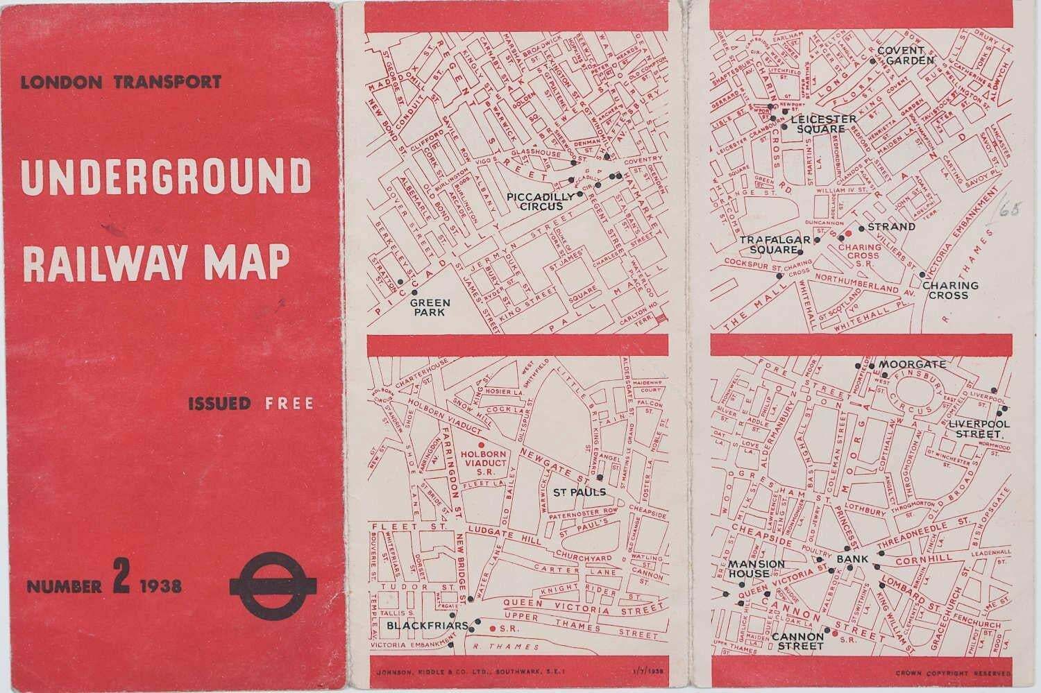 1939 No 1 London Underground Pocket Map ‘Zero’, Hans Schleger After Harry Beck photo 210.0