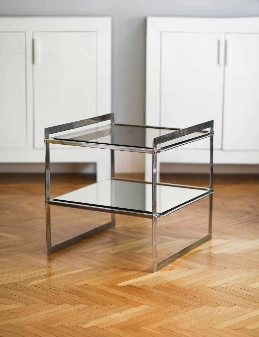 Pair Of 70''S Coffee Tables Made Of Steel And Glass photo Furniture