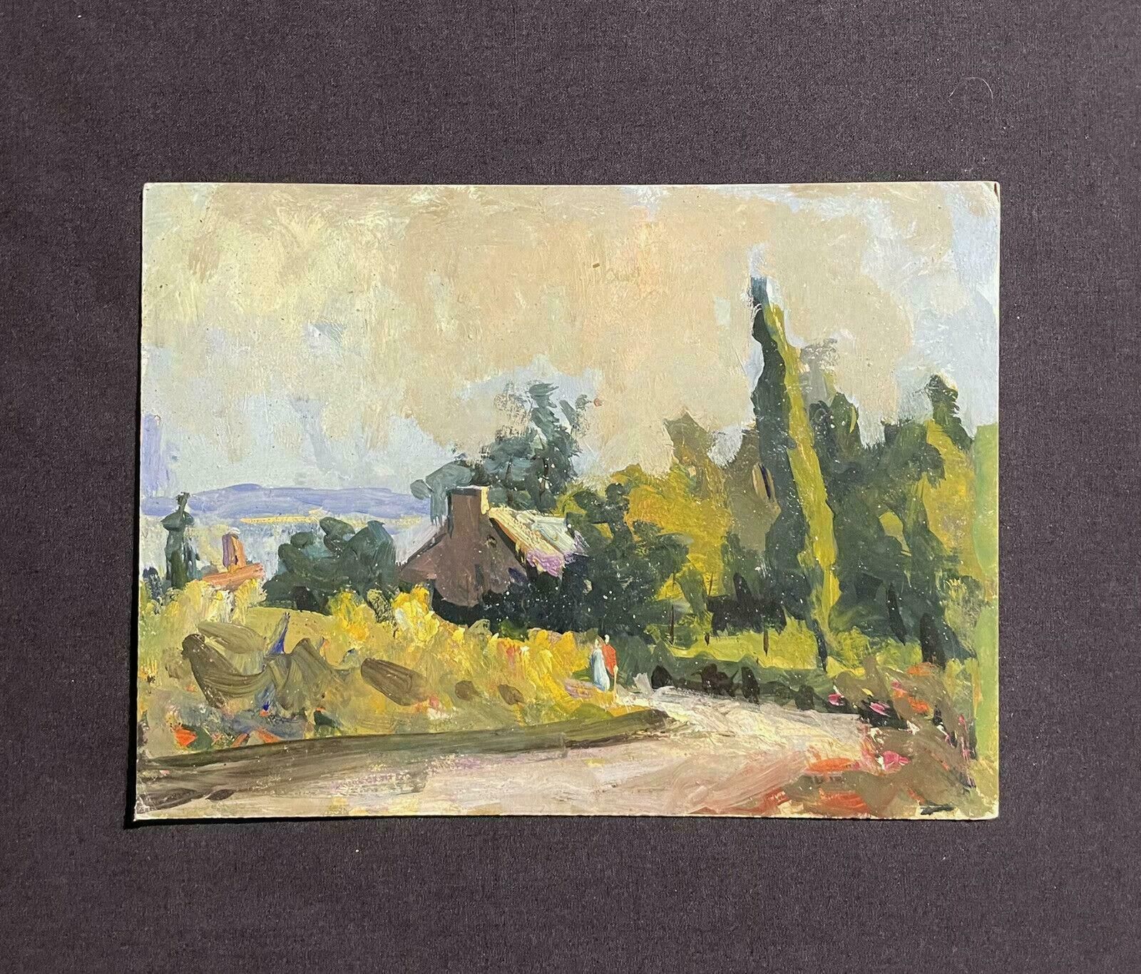 Maurice Mazeiliemaurice Mazeilie   French Impressionist Oil   Summer Country Lane With Cottage photo furniture