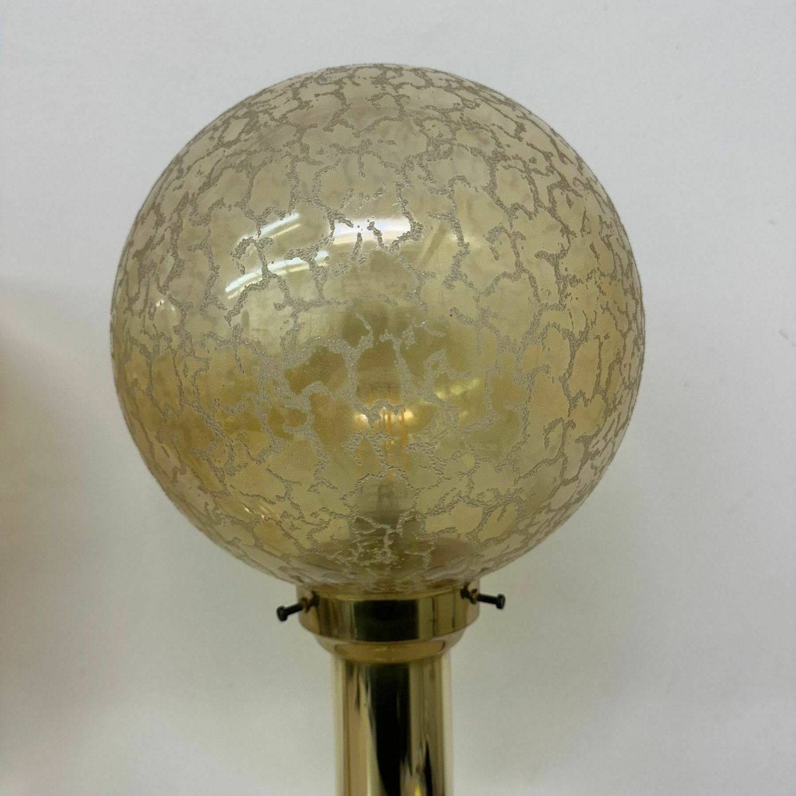 photo for sale Set Of 2 Large Globe Glass Table Lamps , 1970s