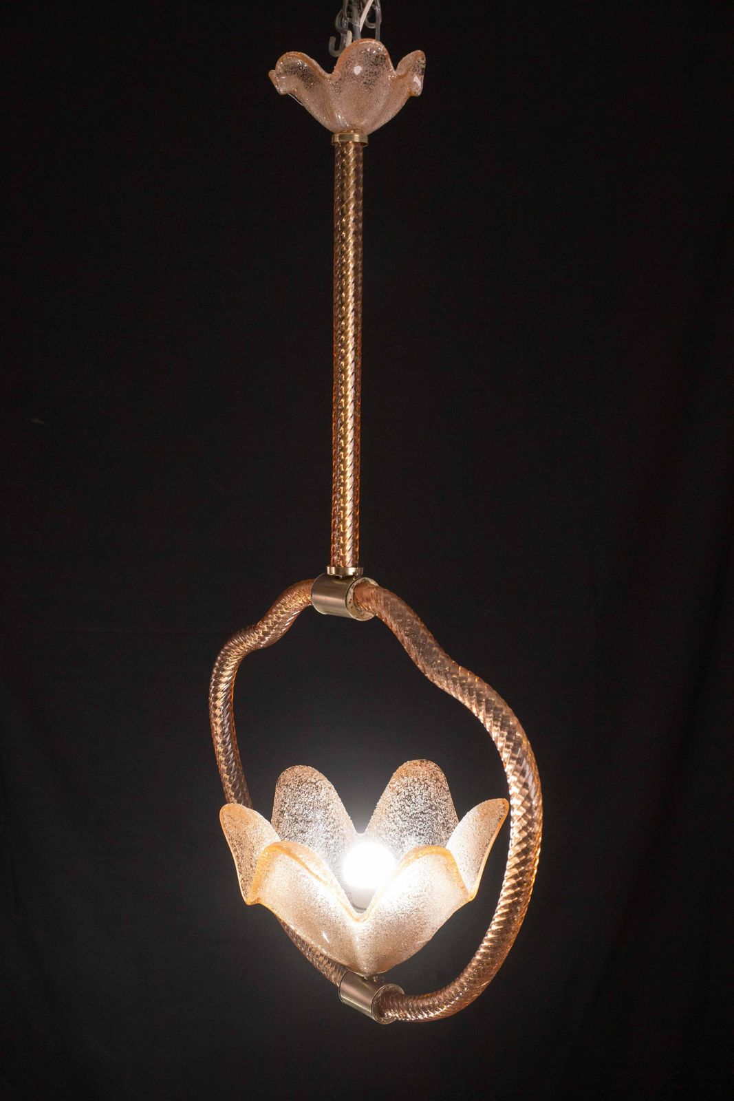 Pink Murano Glass Pendant By Barovier E Toso, 1940s photo buy