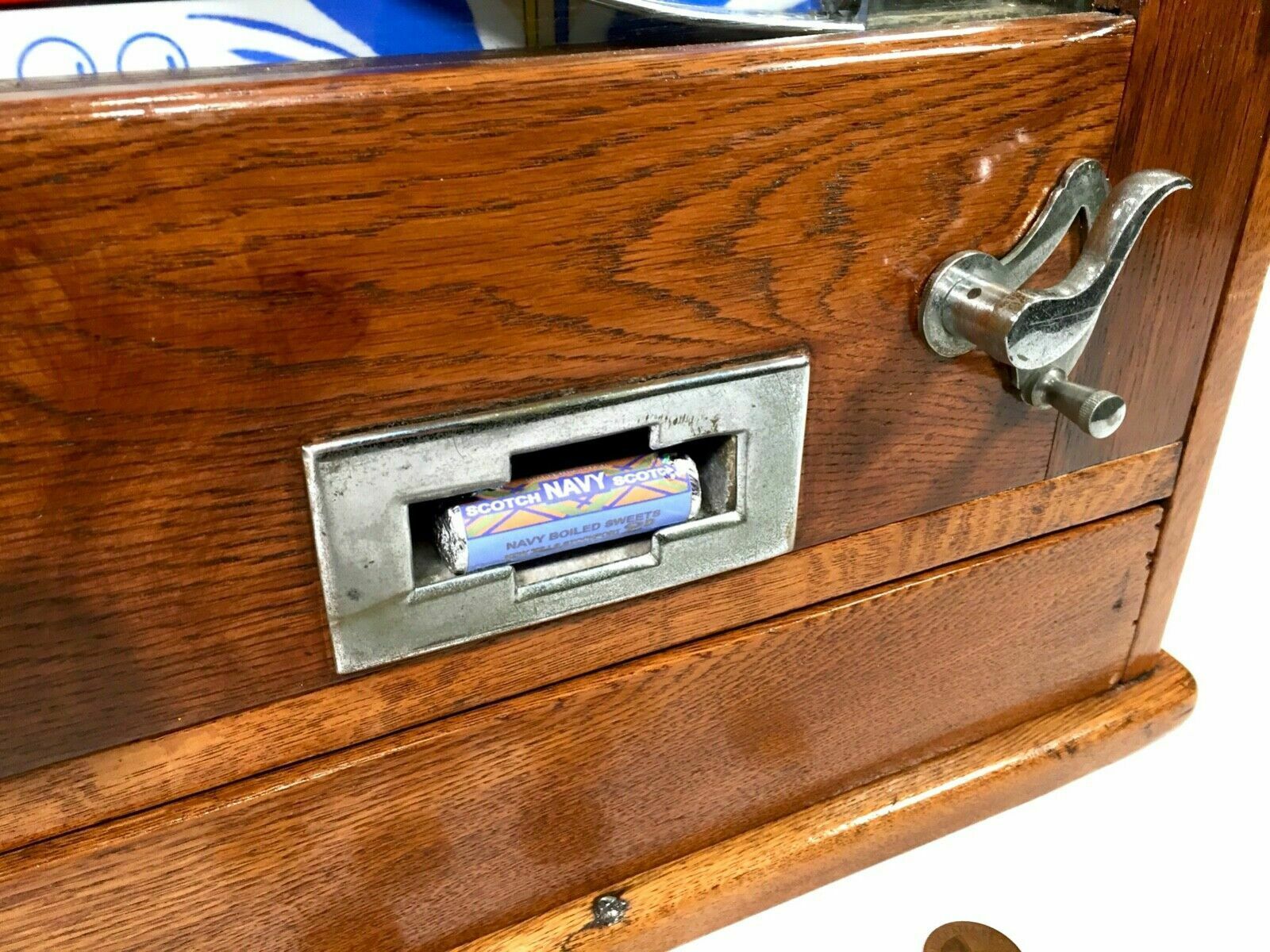 Antique 1960s Oliver Whales Win A Navy Scotch Arcade Coin Operated Penny Machine photo vintage