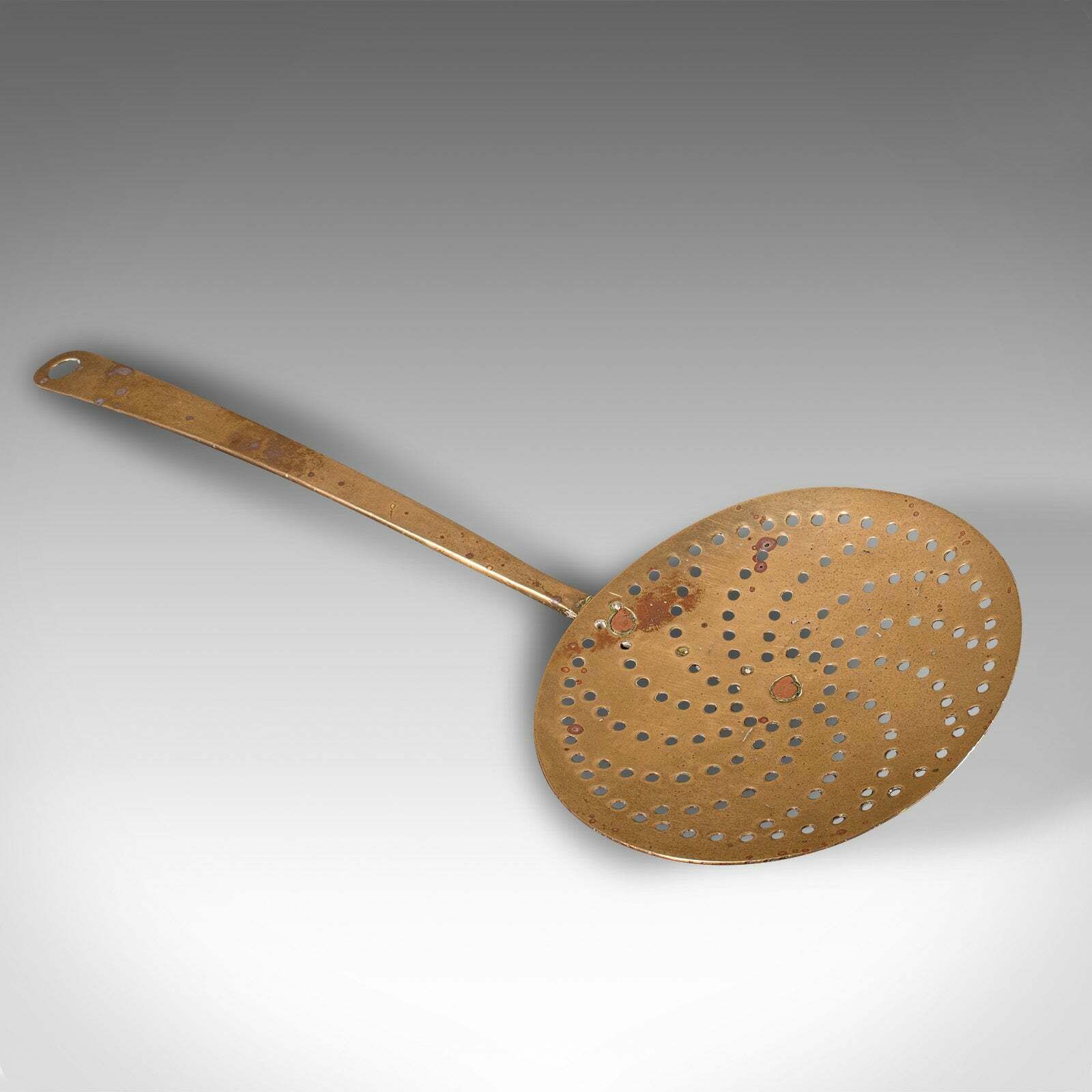 Antique Fireplace Warmer, English, Brass Chestnut Roasting Plate, Georgian, 1800 photo vinterior