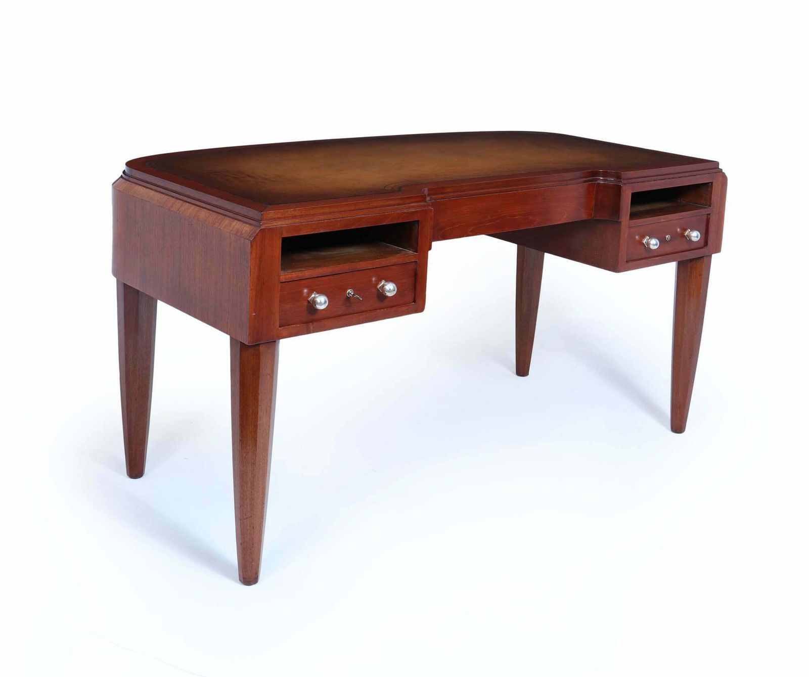 French Art Deco Desk In Mahogany And Satinwood