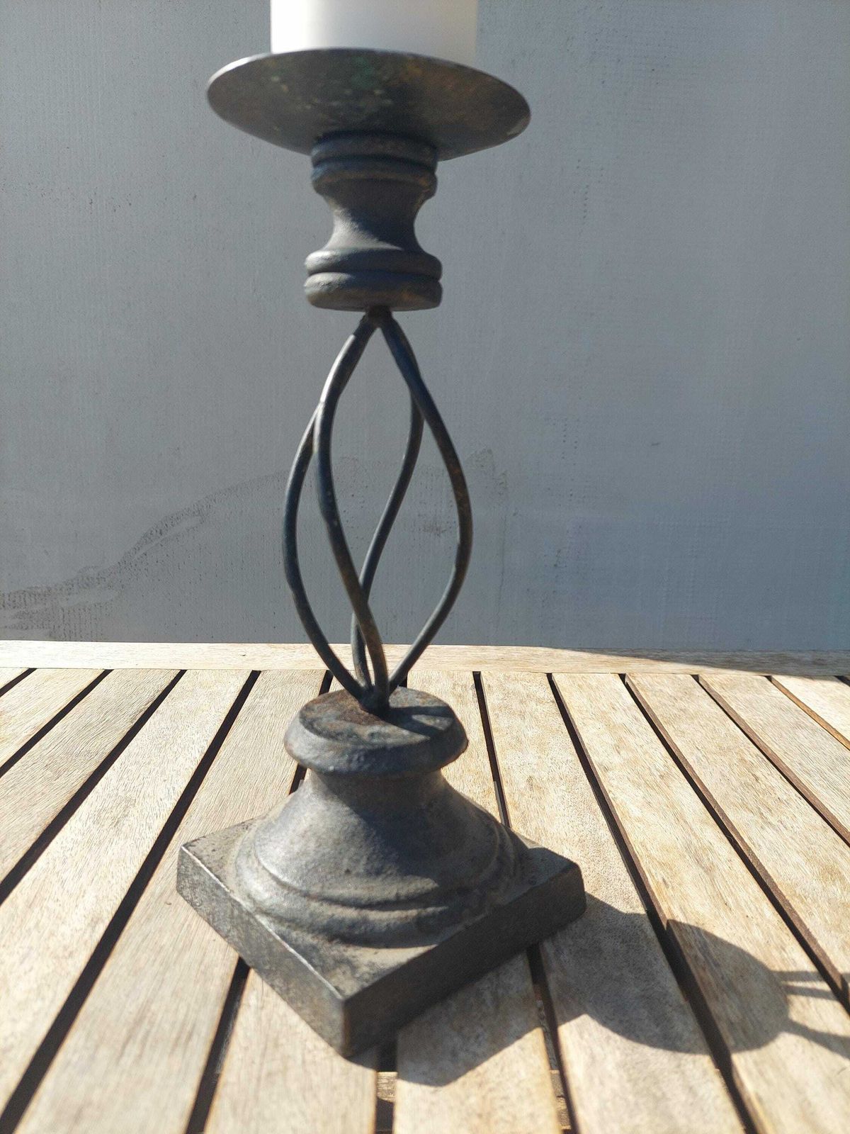 Vintage Iron Candle Holder / Vintage Iron Candlestick / Industrial Style / Mid Century Cande Holder / Industrial Candlestick / Italy / 80's photo 113.0