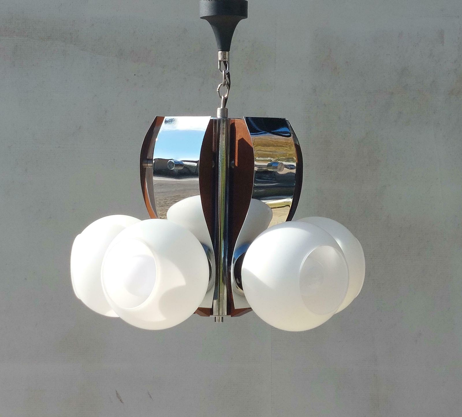 Sputnik Chandelier / Space Age Pendant Lamp/Retro Chandelier / Retro Pendant Lamp / Mcm Pendant Lamp / Atomic Light /Yugoslavia / 70's