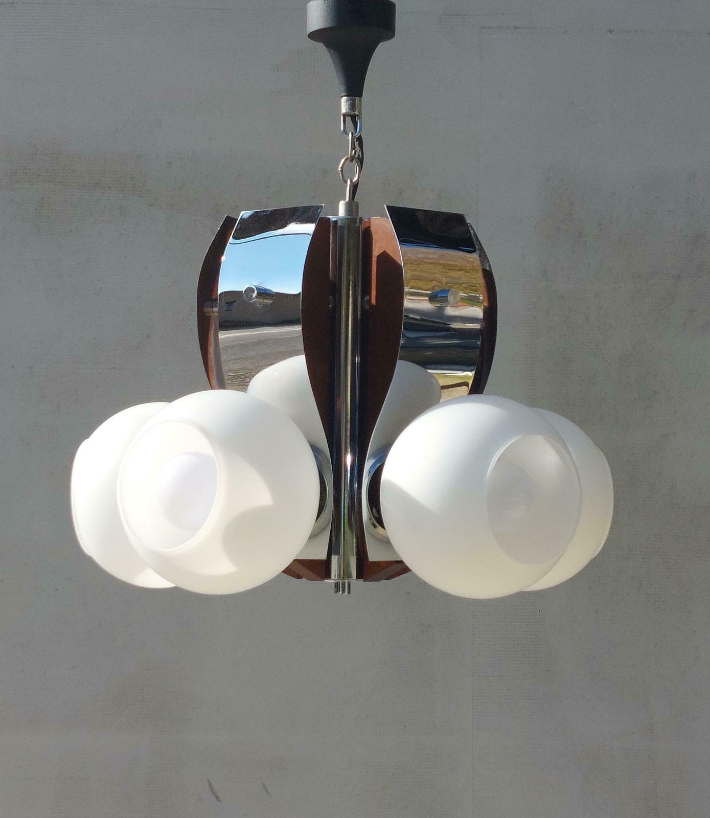 Sputnik Chandelier / Space Age Pendant Lamp/Retro Chandelier / Retro Pendant Lamp / Mcm Pendant Lamp / Atomic Light /Yugoslavia / 70's photo for sale