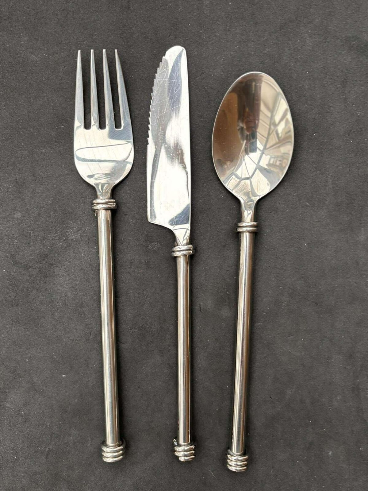 Set 27 Flatware Twist Cutlery Twisted Forged Brutalist Decor Medieval Viking Postmodern Flatware Handmade 9 Couple Gift Wedding photo furniture