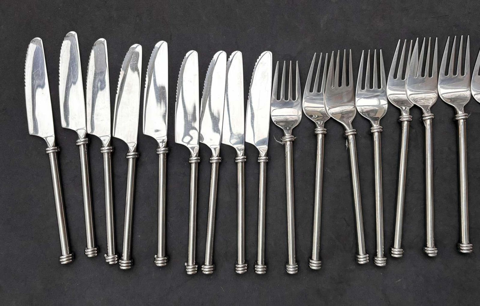 photo furniture Set 27 Flatware Twist Cutlery Twisted Forged Brutalist Decor Medieval Viking Postmodern Flatware Handmade 9 Couple Gift Wedding