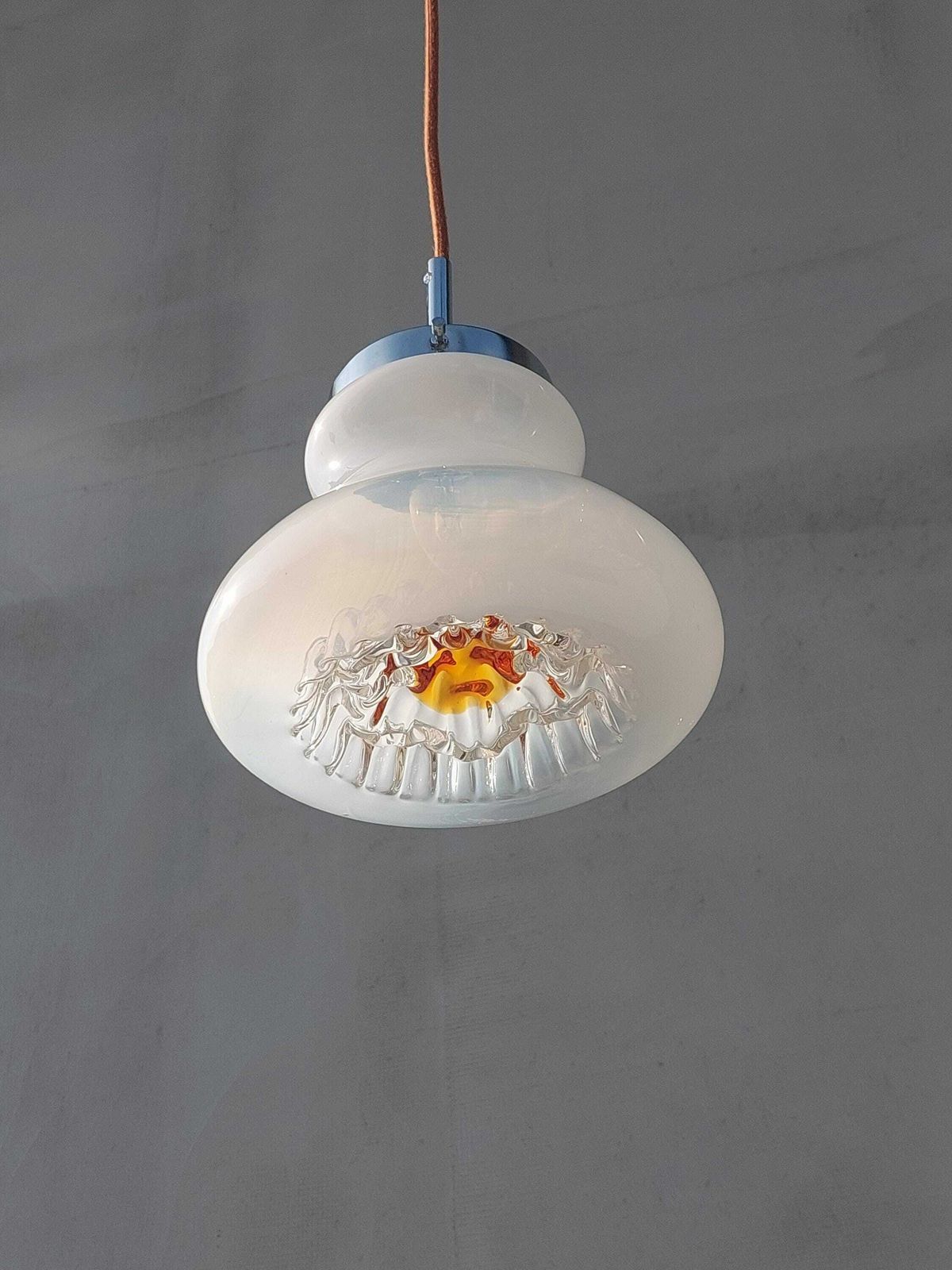 1 Of 3 Vintage Murano Glass Pendant Light / Mazzega Style/ Mcm Murano Glass Lamp / Retro Pendant Light/ Murano Art Glass / Italy /70's photo Lighting