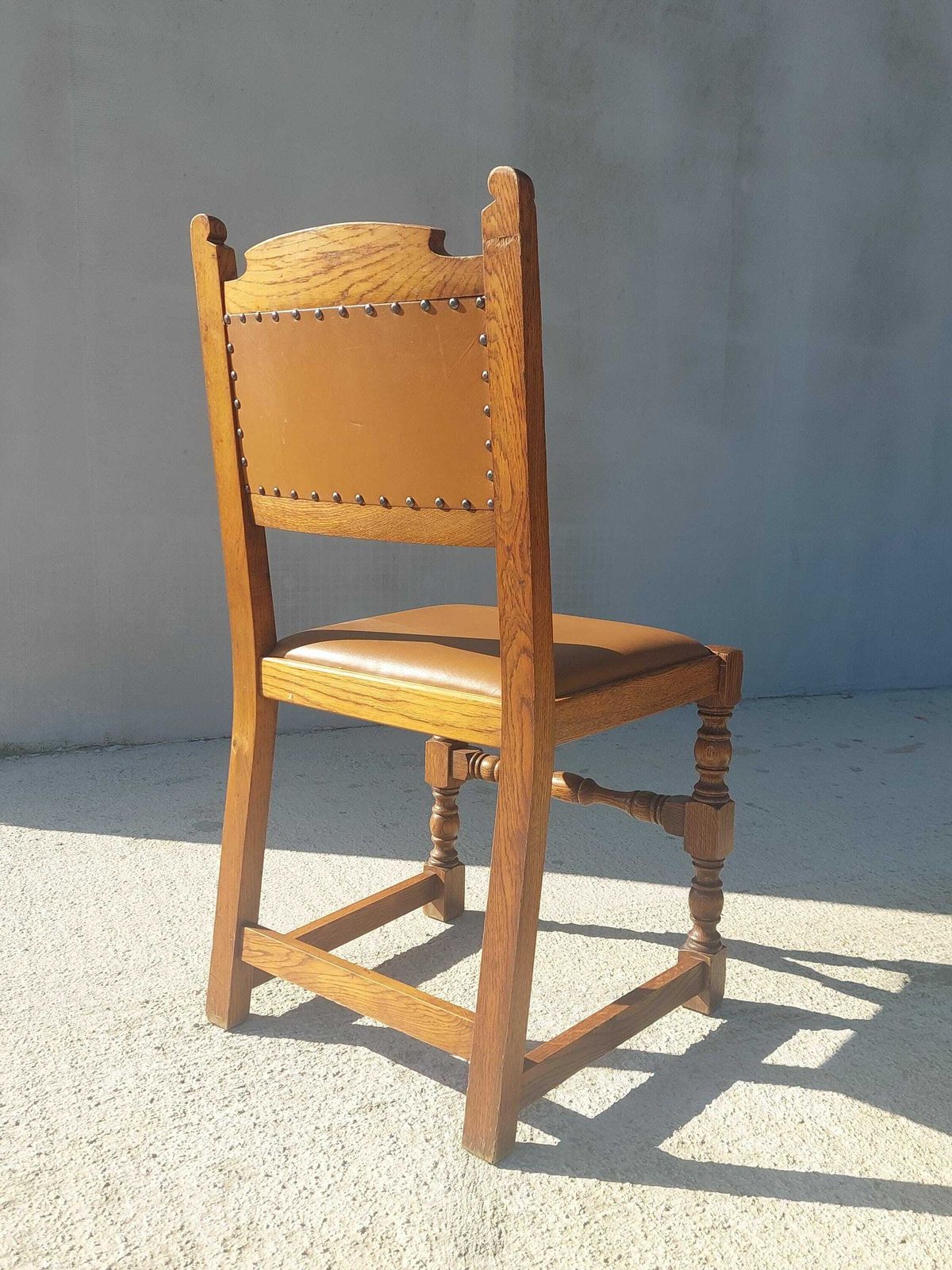 photo furniture Vintage Dining Chair / Rustic Dining Chair/ Vintage Cottage Chair/ Massive And Leather Chair/ Retro Chair/ Mcm Chair/ Rustic Design/70's