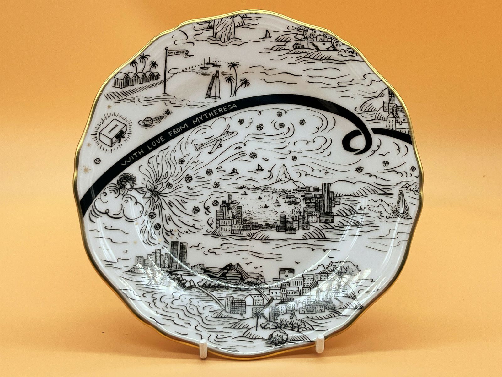 Set Of 4 Ginori 1735 Mytheresa By Safia Ouares Dessert / Side Plates In Original Box. photo for sale