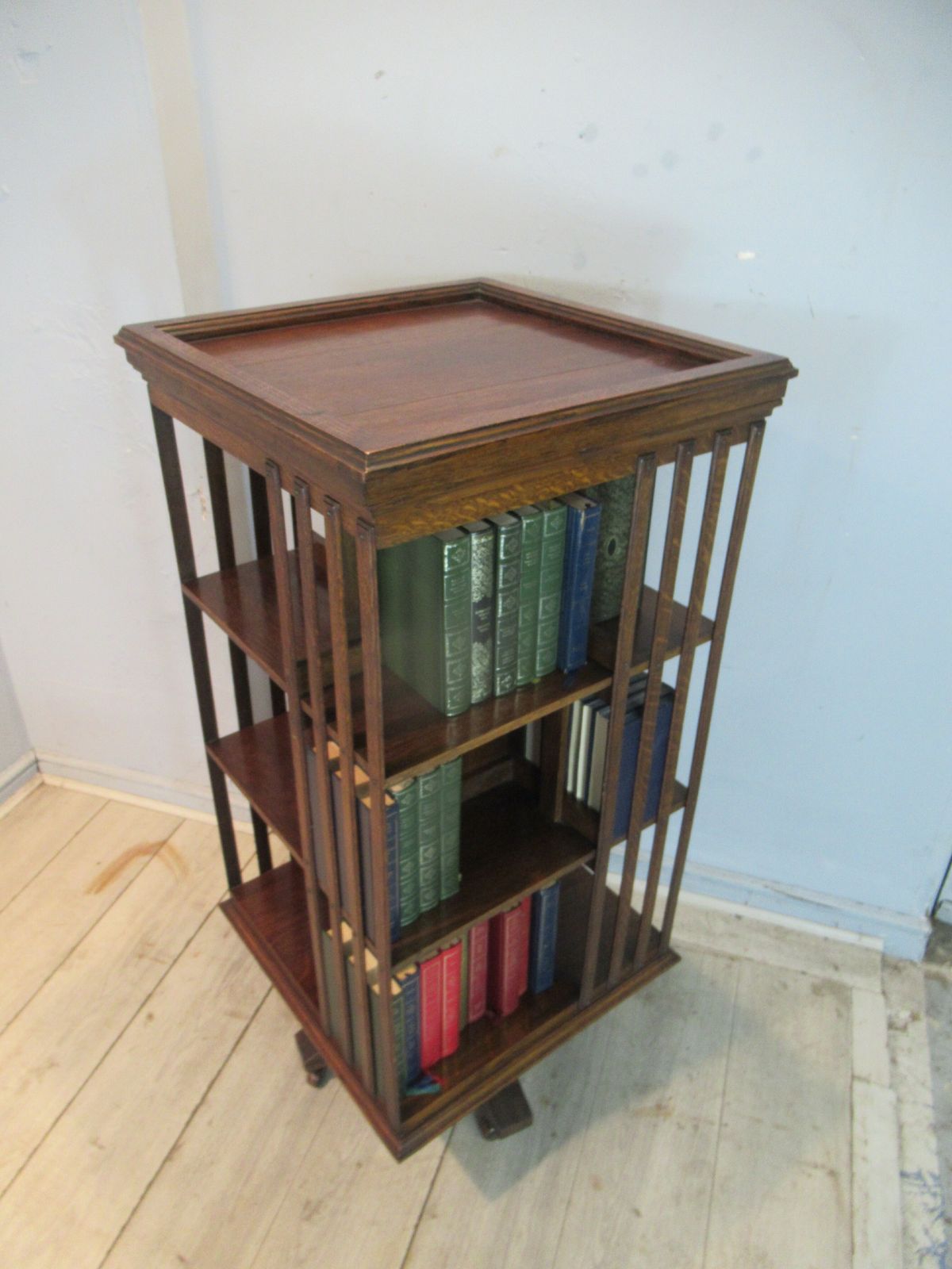 Tall Oak Edwardian   Revolving Bookcase