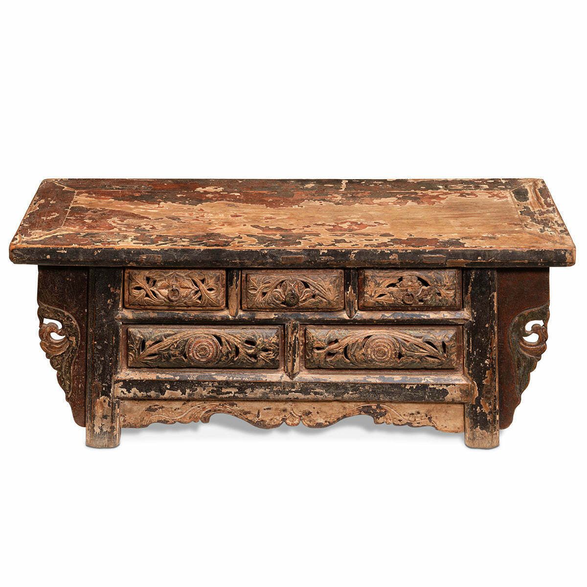 Carved Antique Shaanxi Kang Table photo furniture