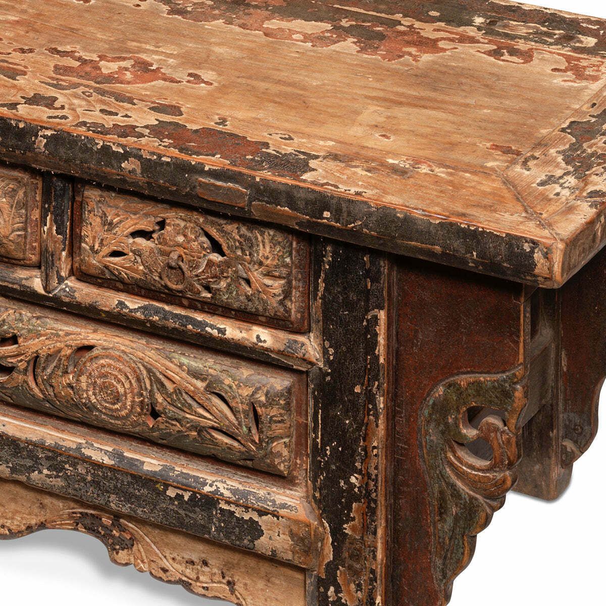 Carved Antique Shaanxi Kang Table photo vintage