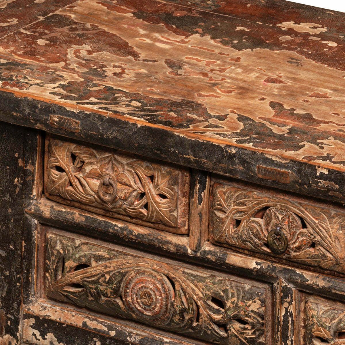 photo furniture Carved Antique Shaanxi Kang Table
