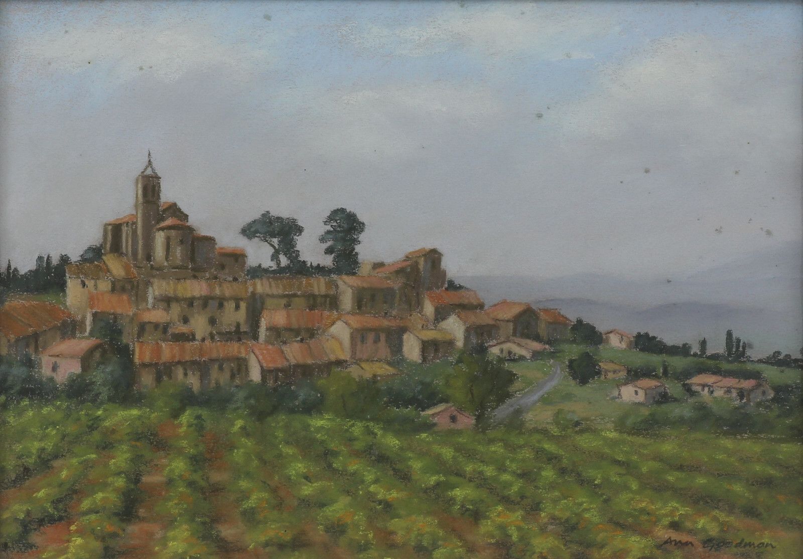 Pastel Painting By Ann Goodman. Title Is "Saint Pon De Mauchiens". photo furniture