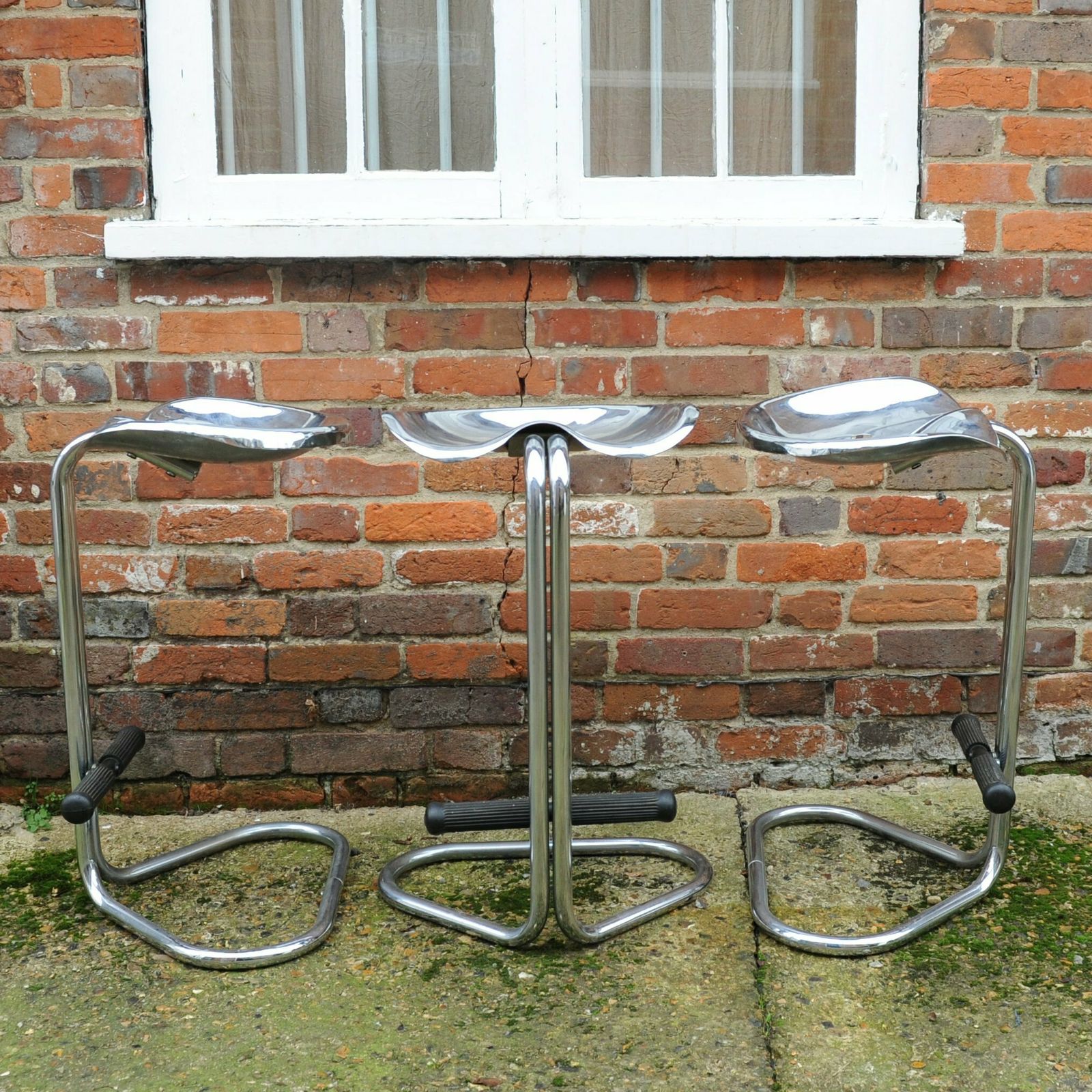 Vintage Chrome Tractor Stool By Rodney Kinsman For Omk Design, 1960s, Set Of 3 photo buy
