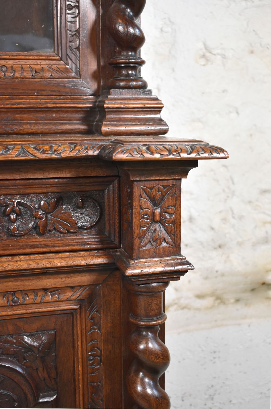 photo buy French Oak Hunt Display Cabinet Louis XIII Style