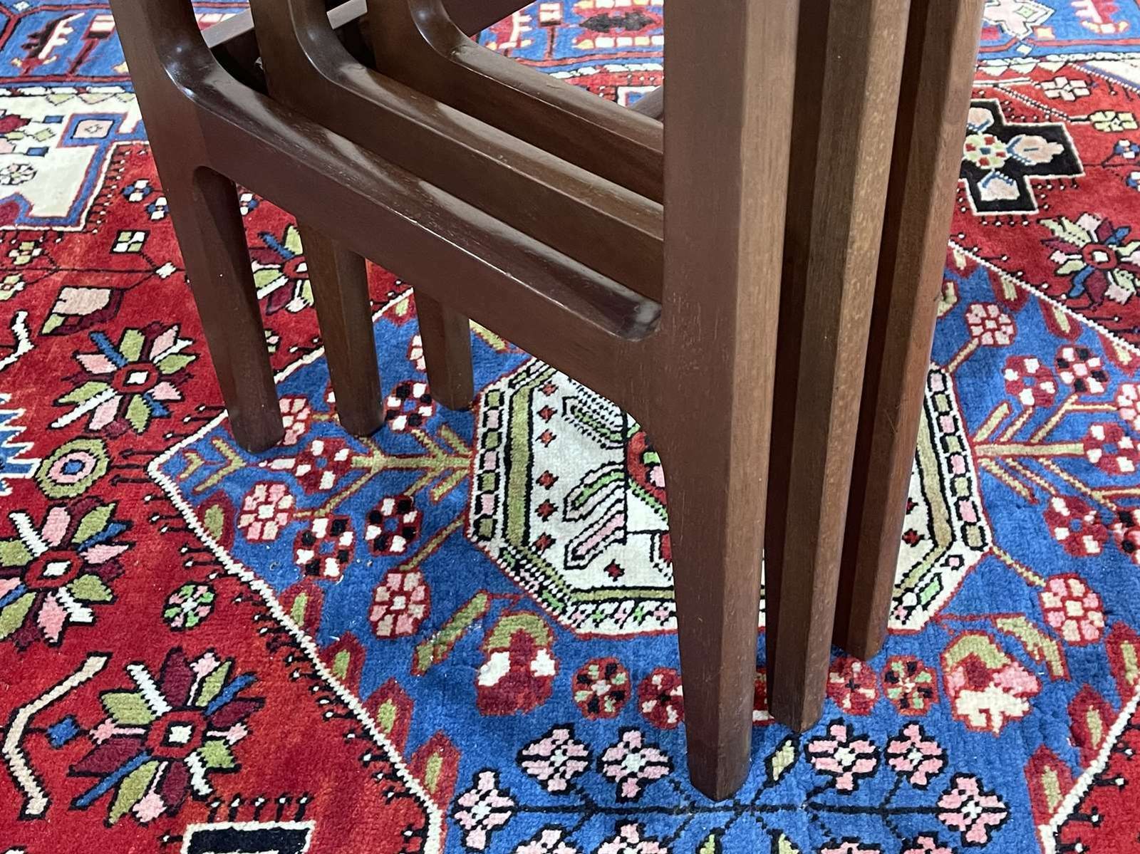 Set Of 3 Teak Nesting Tables From The 70s photo vintage