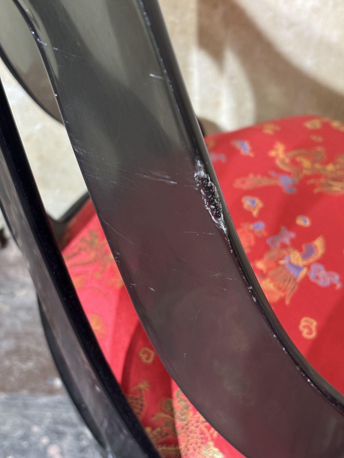 1960s Swivel Dining Chair Perspex Back And Oriental Silk Upholstery photo vintage