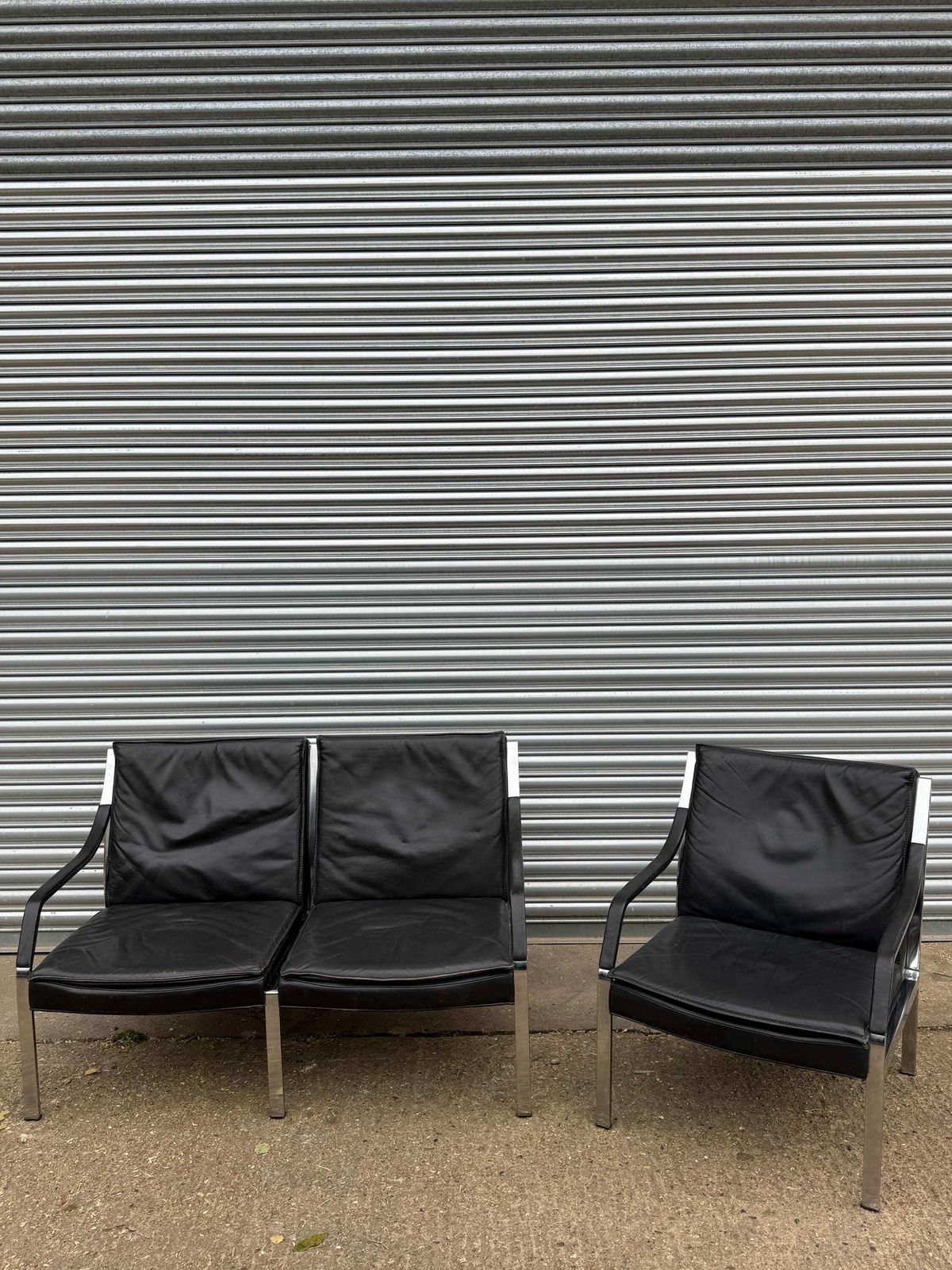 Steel & Leather Armchair By Preben Fabricius For Walter Knoll photo for sale