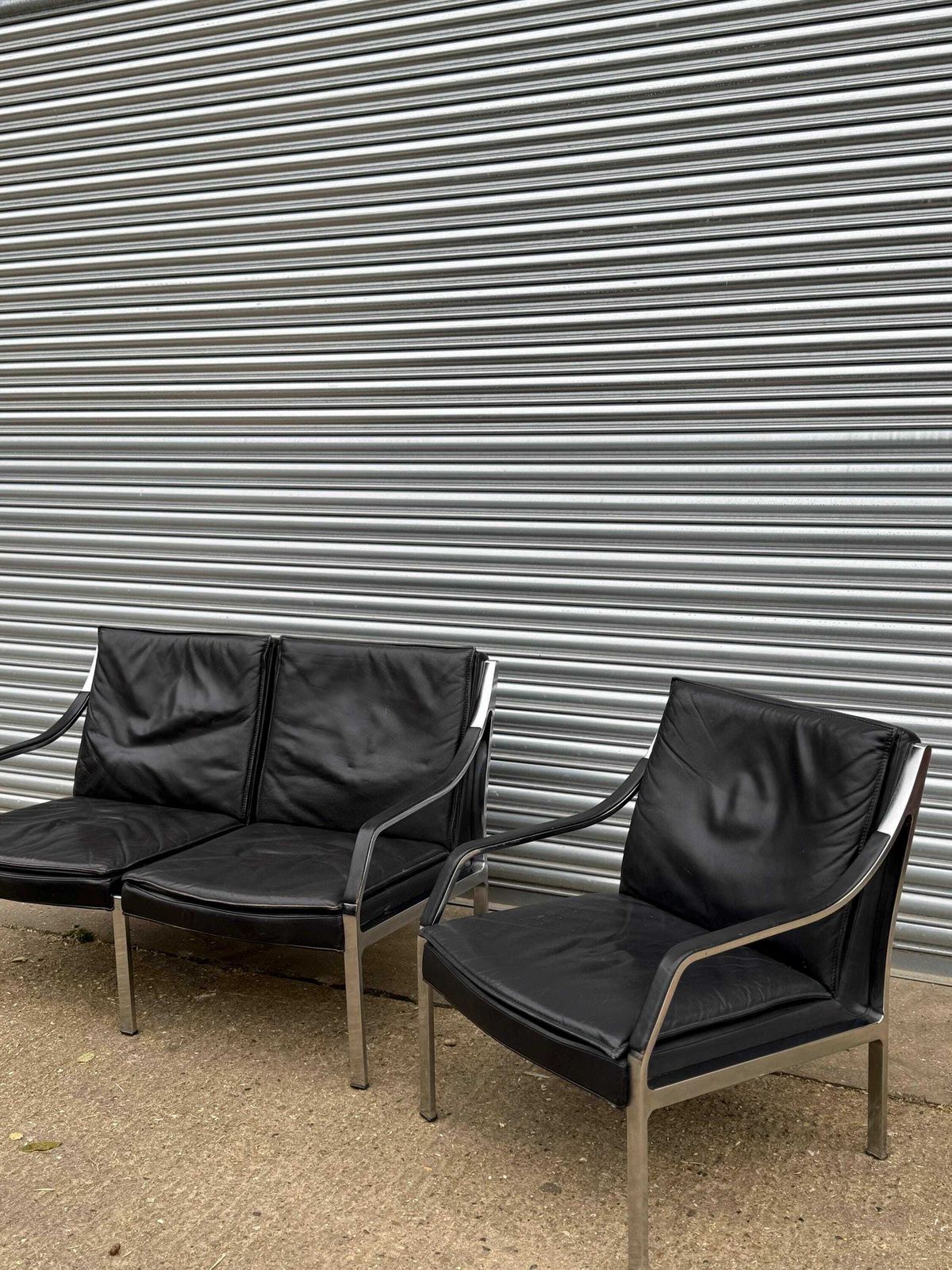 Steel & Leather Armchair By Preben Fabricius For Walter Knoll