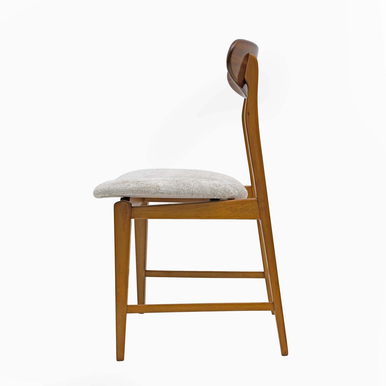 Set Of Six Teak Wood And Bouclè Fabric Dining Chairs, Denmark, 1960s photo 2306.0