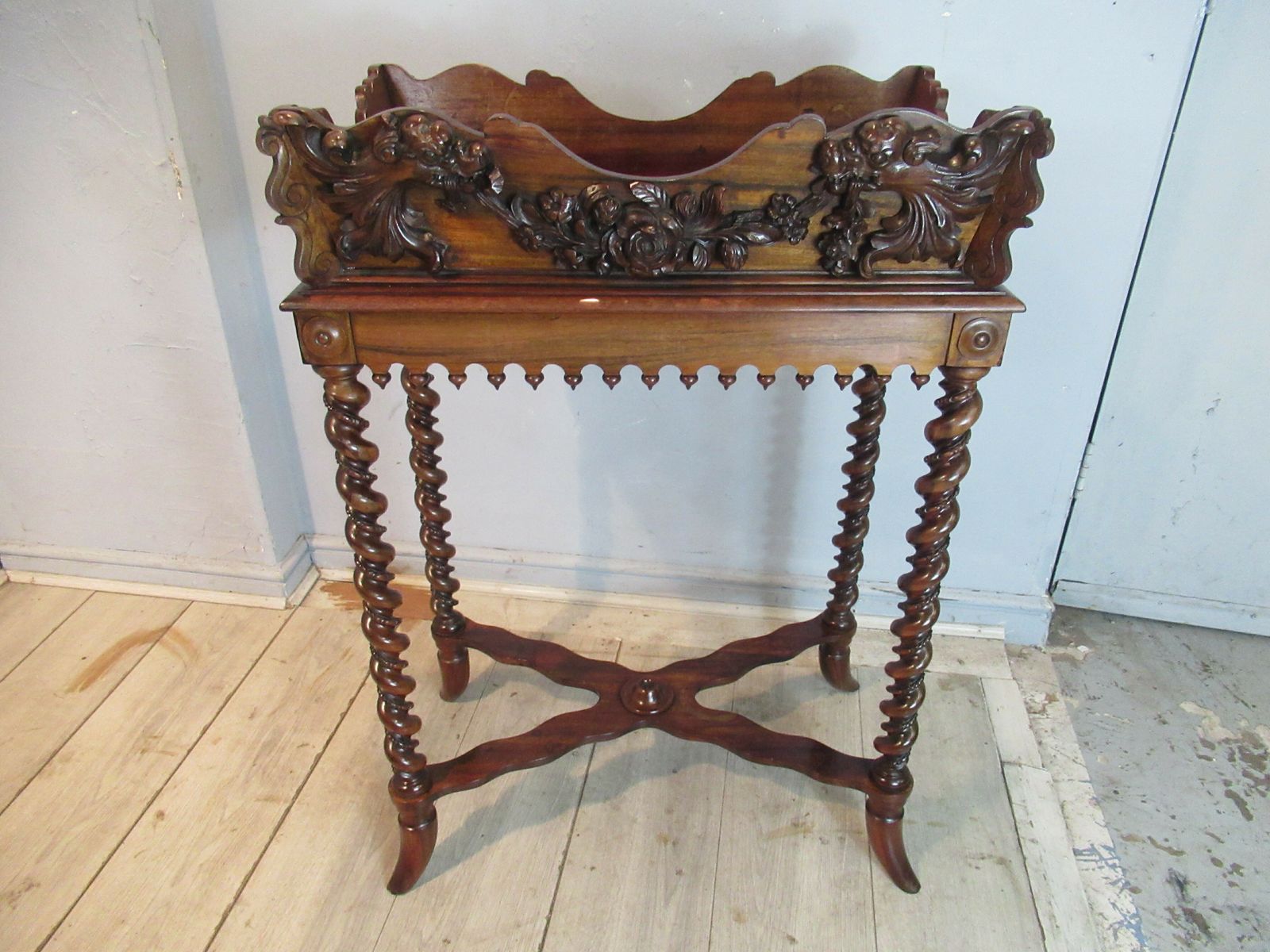 19th Century    Carved And Decorated Plant Holder