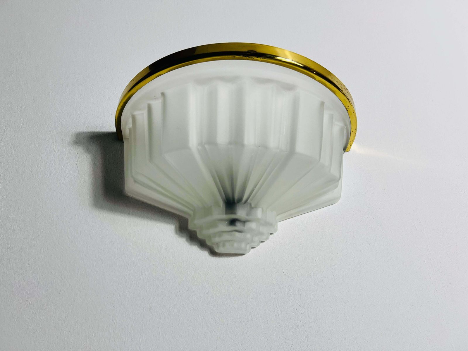 Lighting Pair Of French Brass And Aluminium Art Deco Sconces, France, 1940s photo