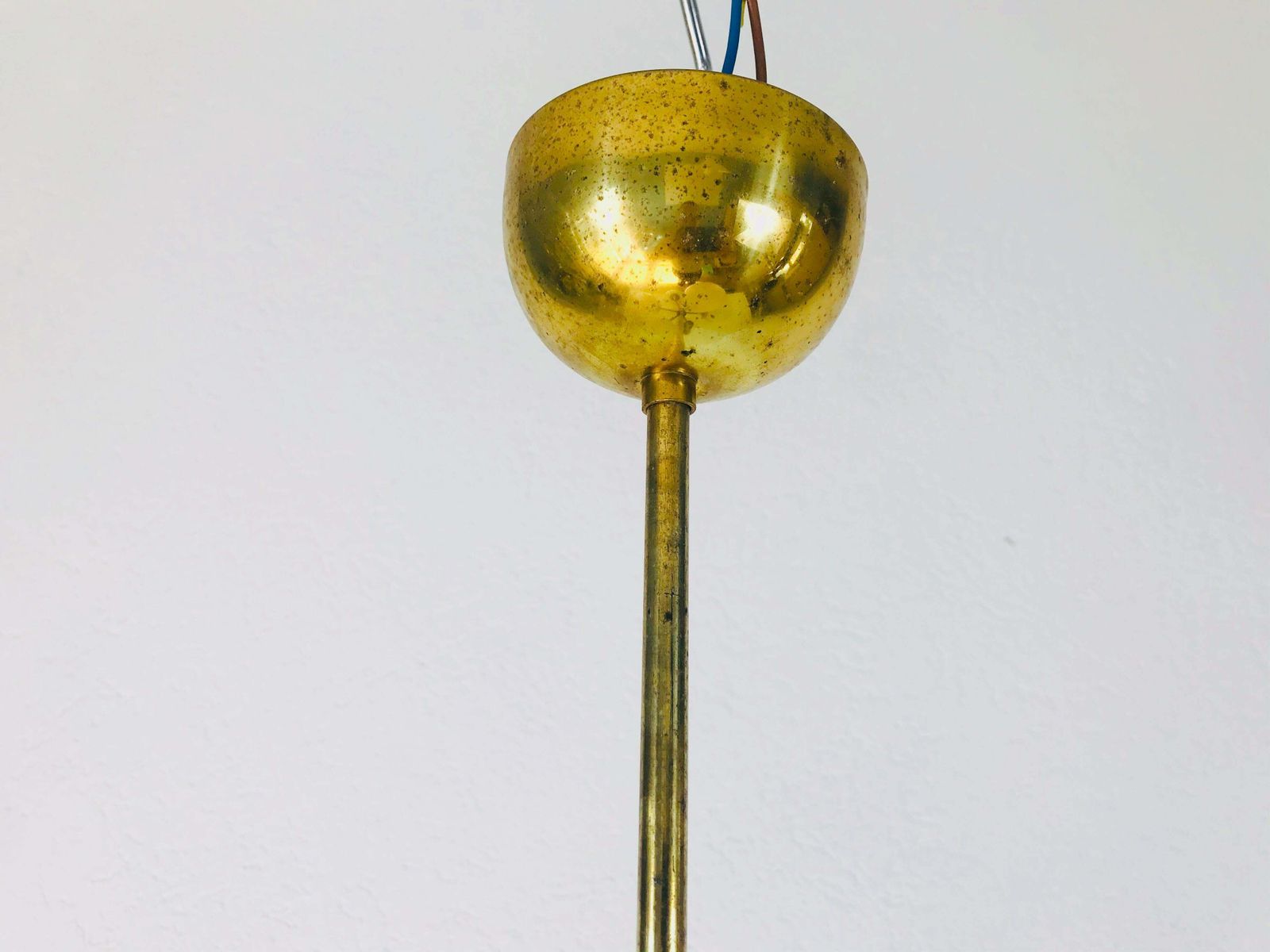 photo for sale Exceptional Mid Century Modern Brass Kaiser 6 Arm Space Age Chandelier, 1960s