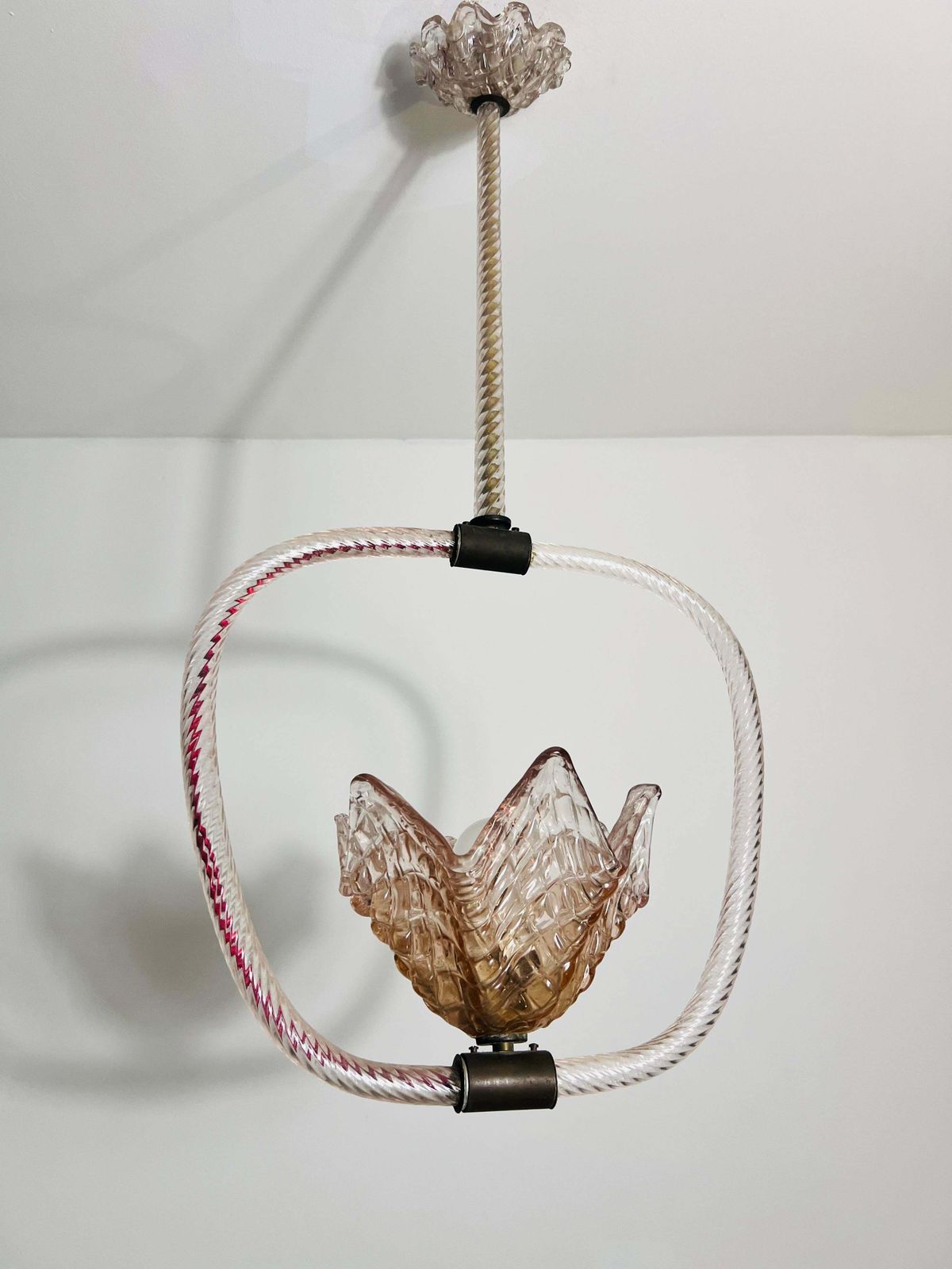 Murano Glass Chandelier By Barovier & Toso, Italy, 1940s photo Lighting