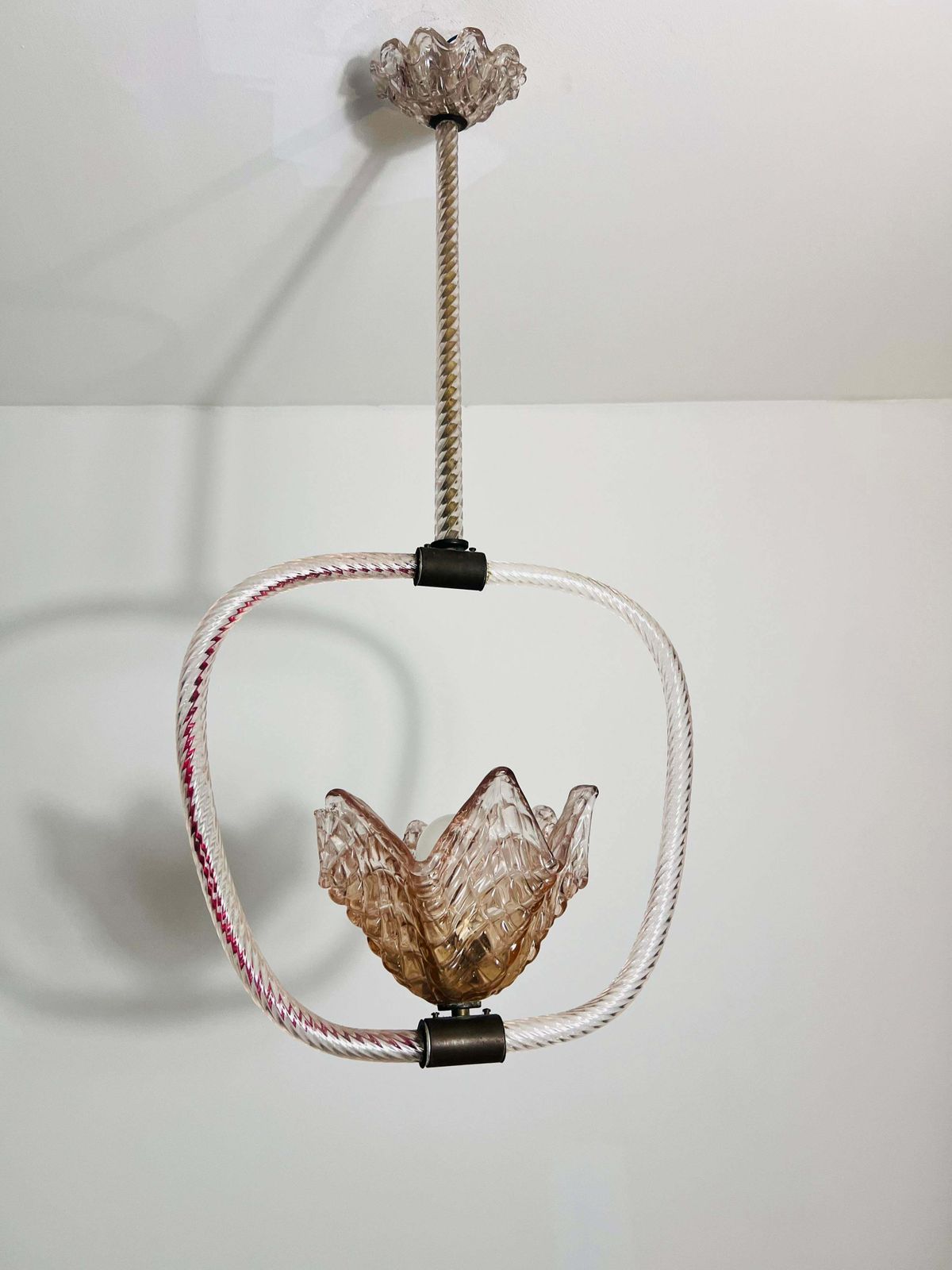 Murano Glass Chandelier By Barovier & Toso, Italy, 1940s photo 1493.0