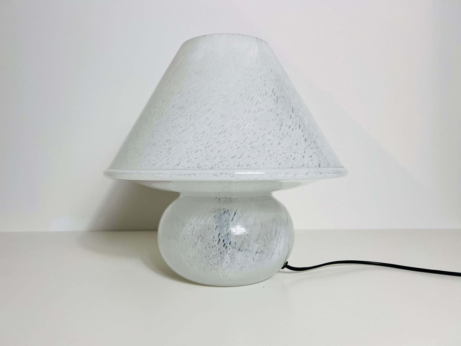 Large Glass Mushroom Table Lamp By Limburg, Germany, 1970s photo furniture