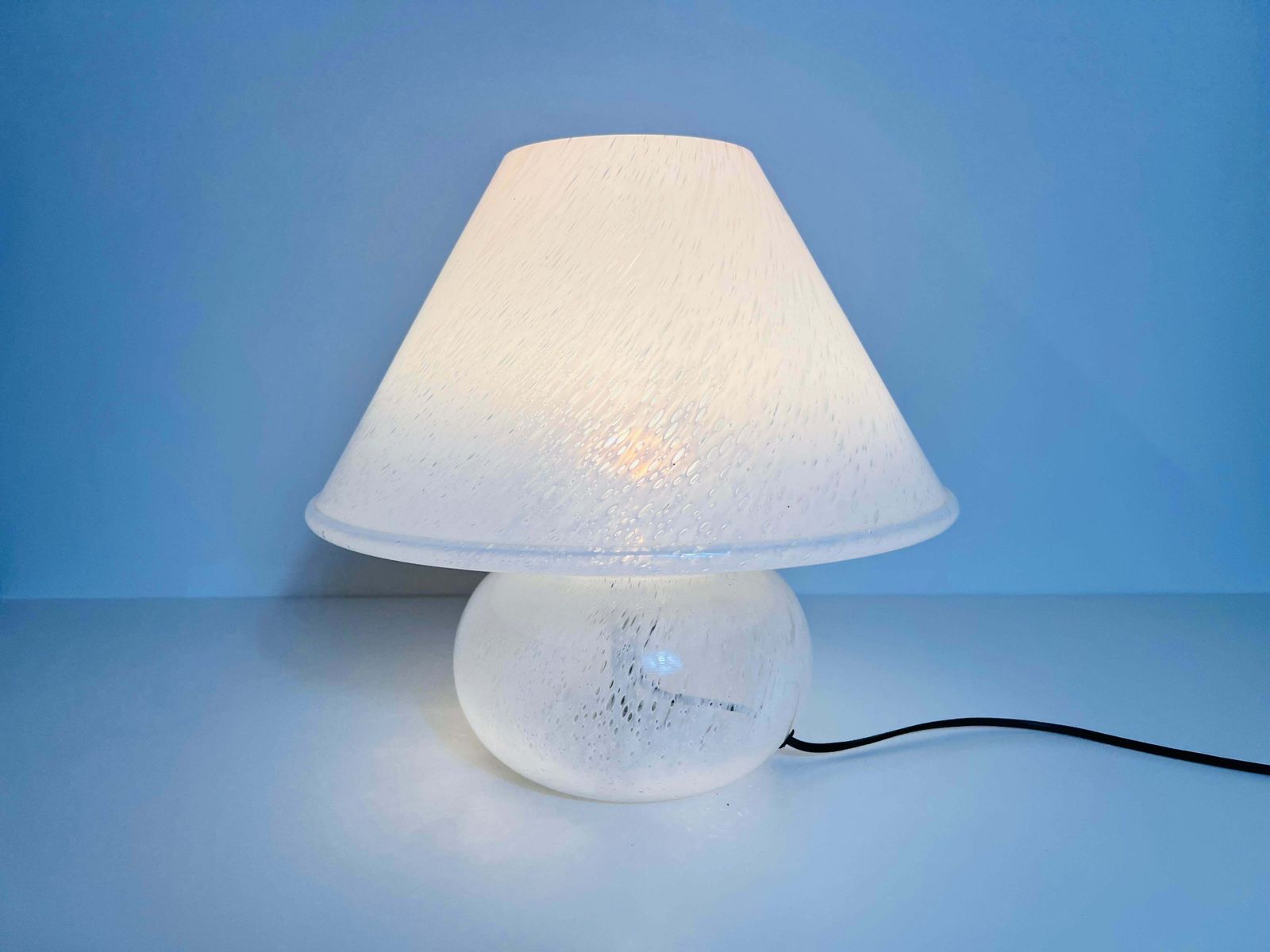 photo for sale Large Glass Mushroom Table Lamp By Limburg, Germany, 1970s