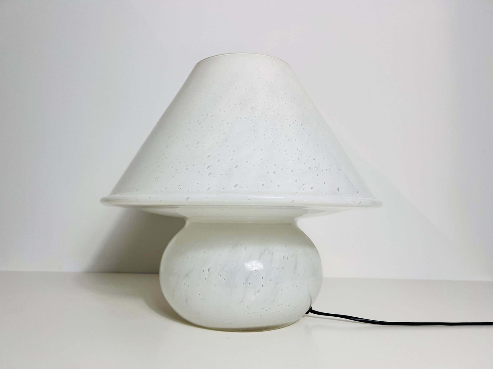 Very Large Glass Mushroom Table Lamp By Limburg, Germany, 1970s photo furniture