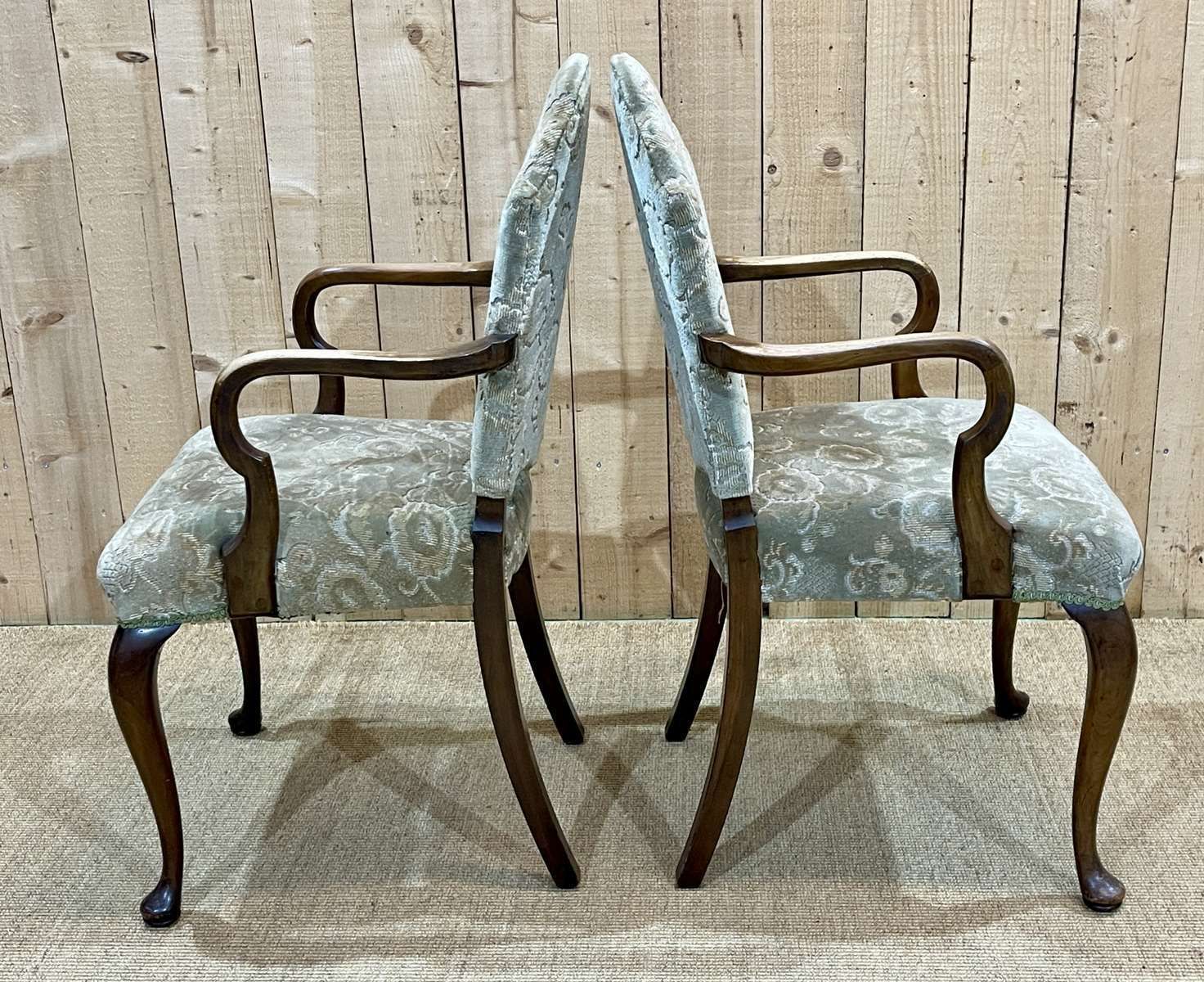 Pair Of Chippendale Walnut Armchairs From The 1930s photo Furniture