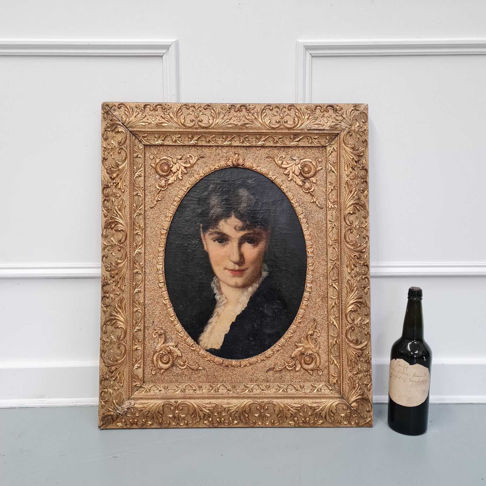 Beautiful Antique French Oil Painting Of Woman C1880 Free Delivery England/Wales photo Art