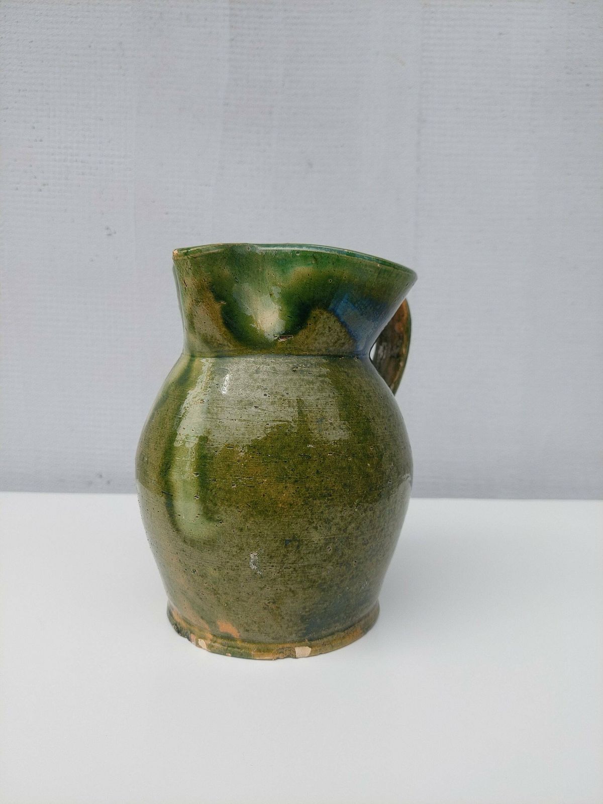 Vintage Green Glazed Pitcher, Jug / Vintage Green / Vintage Ceramic / Vintage Green Vase / Vintage Pottery / Vintage Folk Ceramic / 1960s photo 101.0