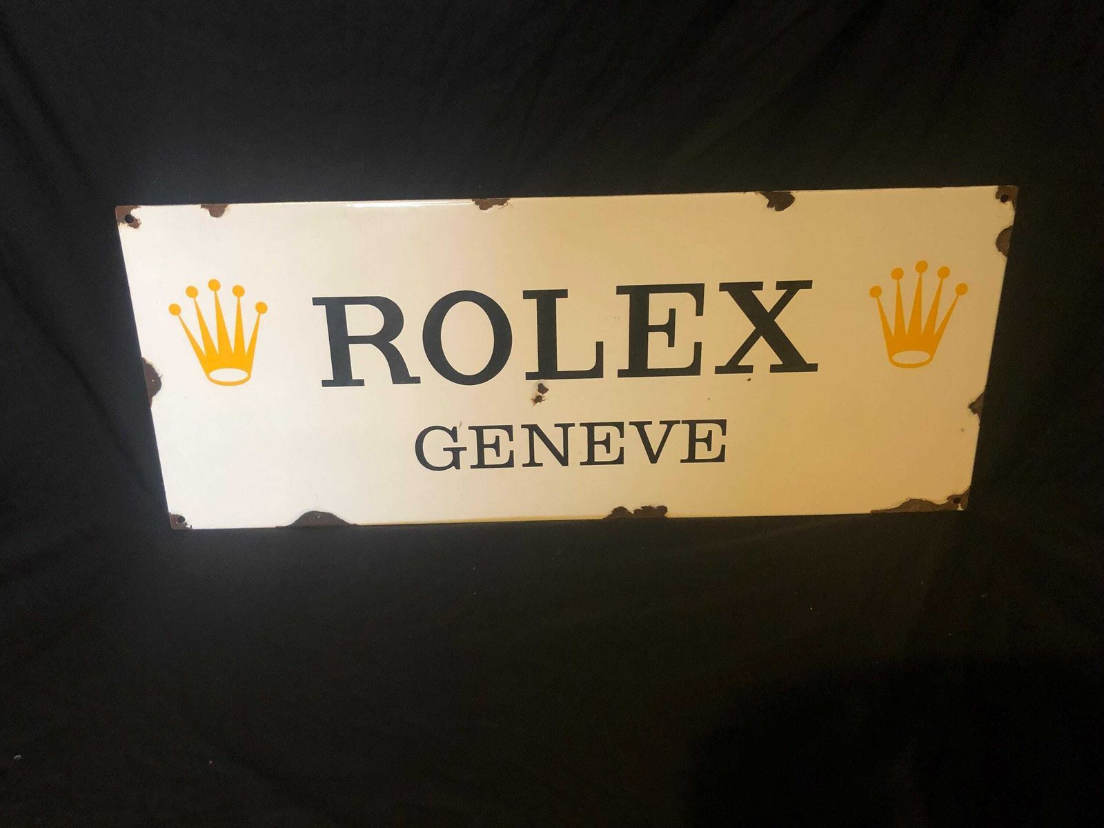 Vintage Enamel Rolex Geneve Sign