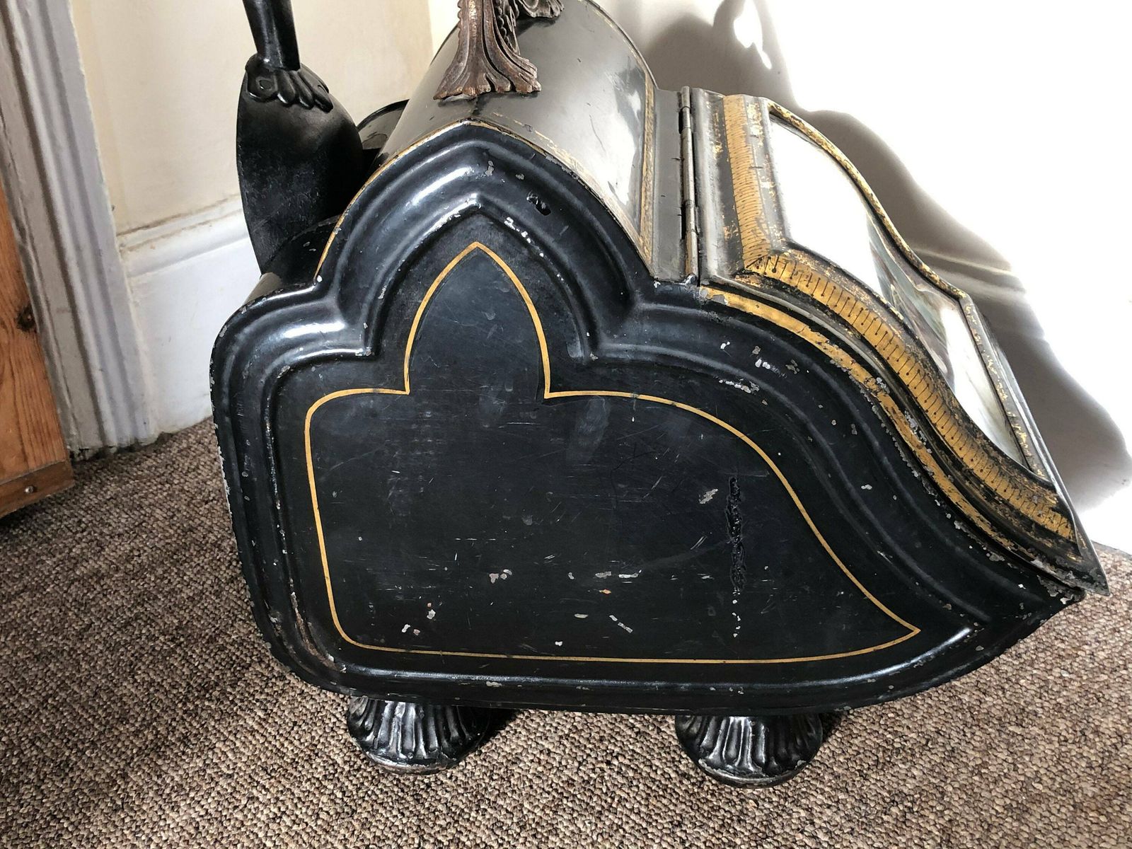 Victorian Painted Coal Scuttle And Shovel photo buy