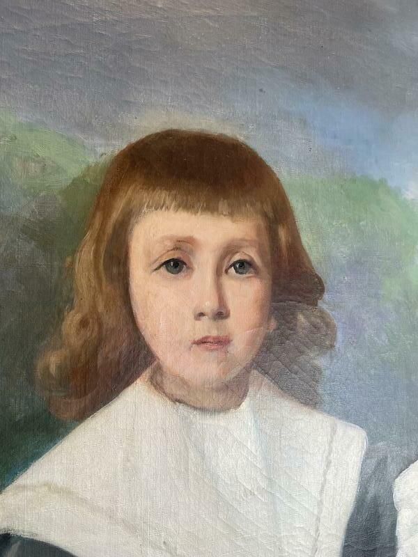 Huile Sur Toile Cyprien Boulet Portrait D'enfants photo 2630.0