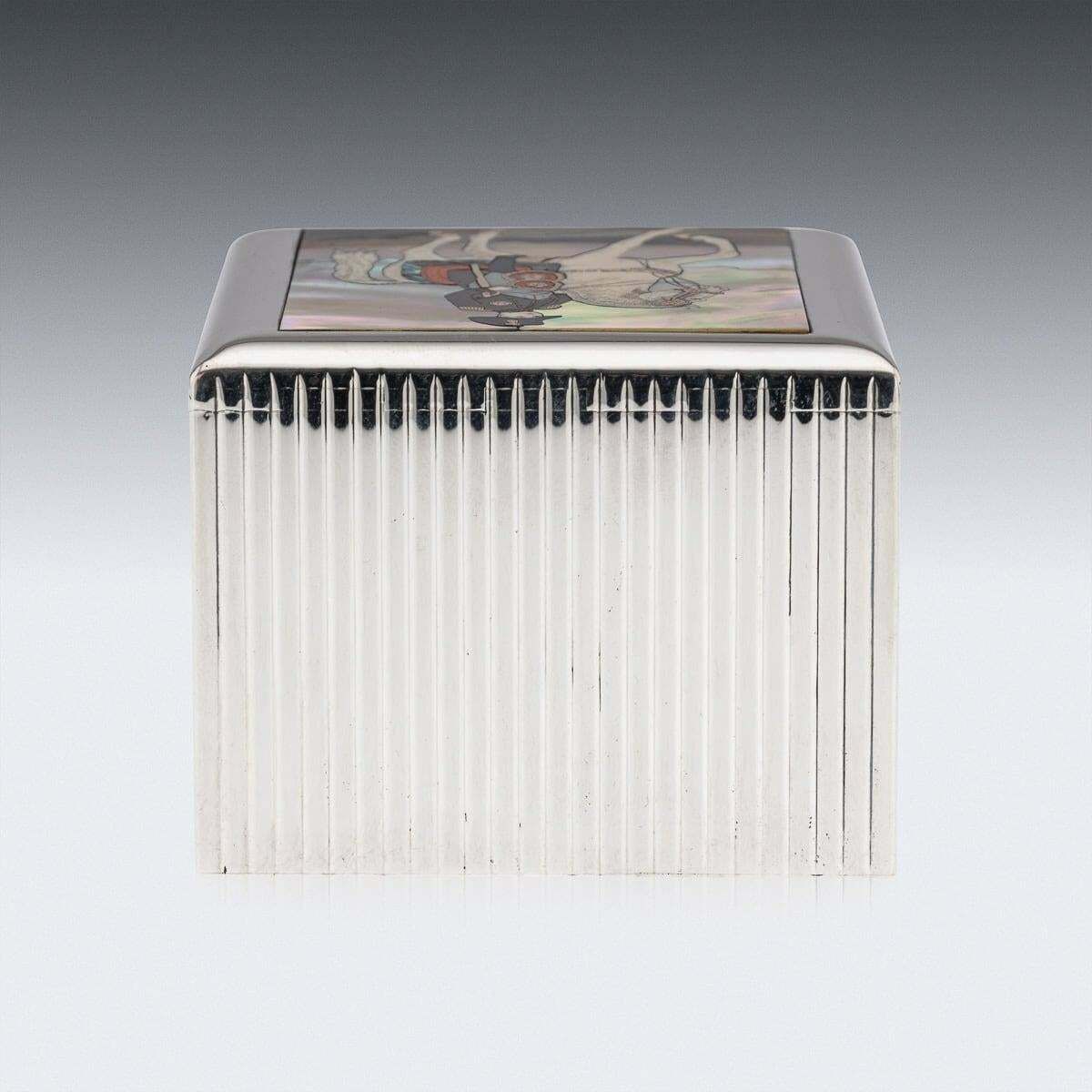 Mid 20thc French Solid Silver & 18k Gold, Mother Of Pearl Box, Dunhill C.1950 photo buy