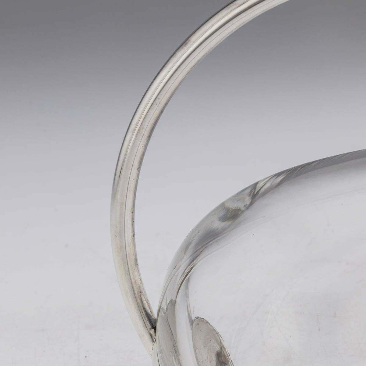 Modern 21st Century British Solid Silver Mounted Glass Wine Jug, Asprey C.2004 photo vintage