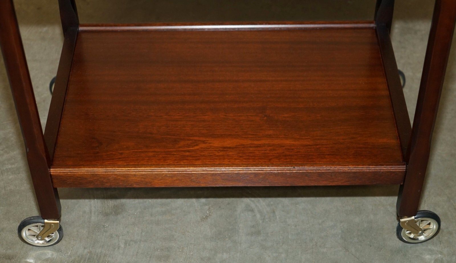 Vintage Mid Century Modern Cir 1970's Mahogany Trolley Table With Removable Tray photo vintage