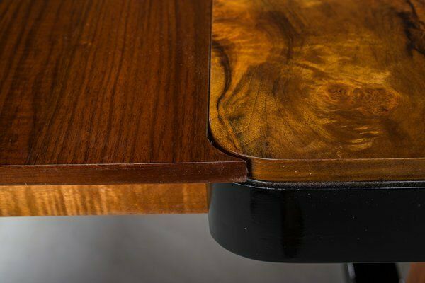 photo for sale Art Deco French Walnut & Burl Dining Set, 1930s, Set Of 7
